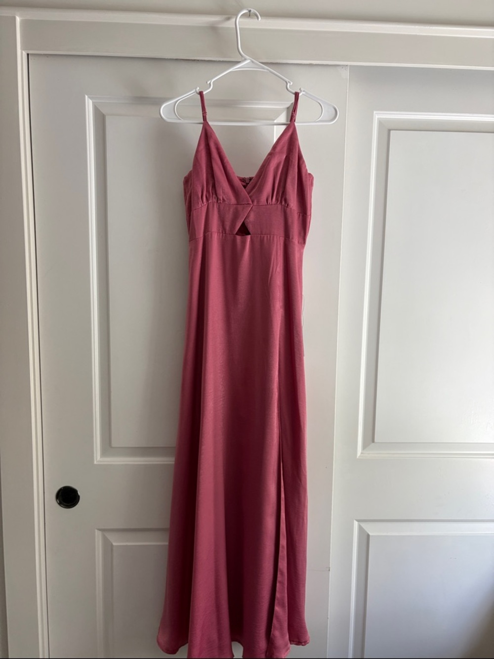 Lulu's Dusty Rose Slip Maxi Dress with V-Neck